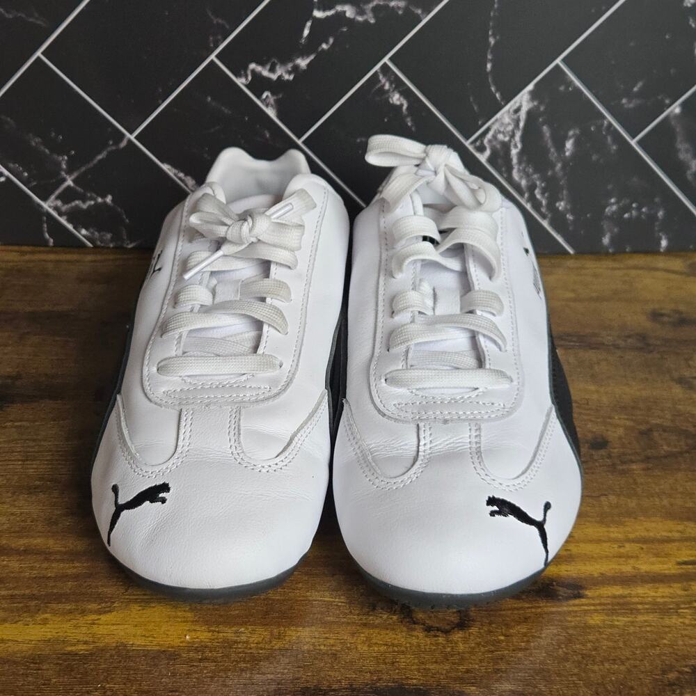Puma Speedcat Leather Womens 9.5 White Black 403574-02 Racing Sneakers